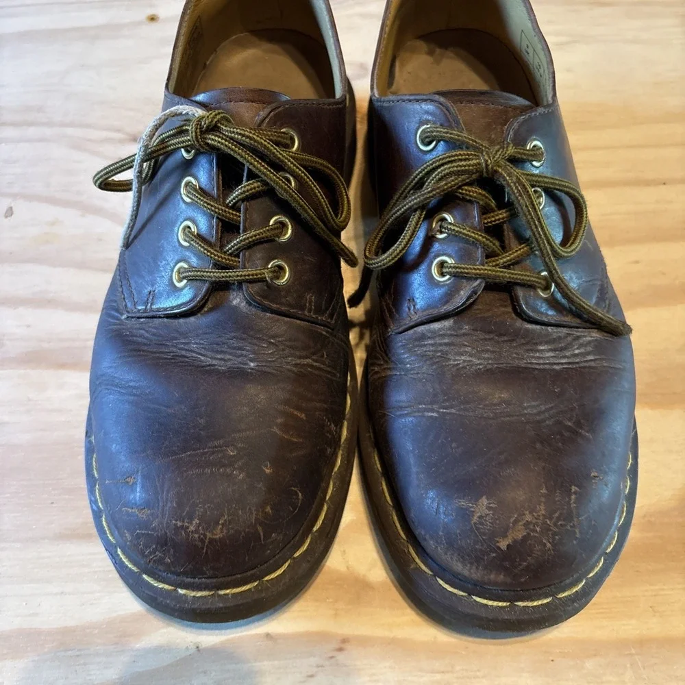 Dr. Martens 10100 Vintage Brown Leather 4-Eye Shoes Oxfords Men's Sz 10 M
